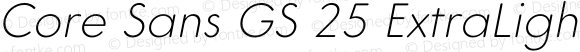 Core Sans GS 25 ExtraLight Italic