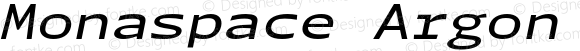 Monaspace Argon Wide Medium Italic