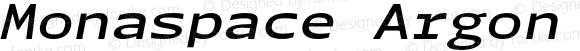 Monaspace Argon Wide SemiBold Italic