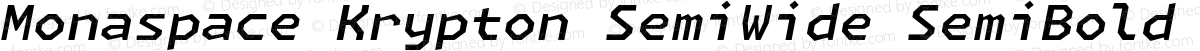 Monaspace Krypton SemiWide SemiBold Italic