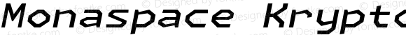 Monaspace Krypton Wide SemiBold Italic