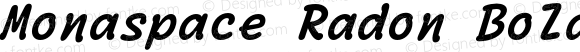 Monaspace Radon Bold Italic