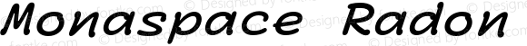 Monaspace Radon Wide SemiBold Italic