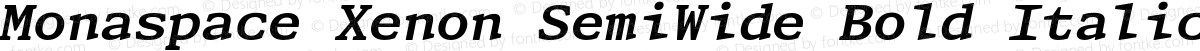 Monaspace Xenon SemiWide Bold Italic