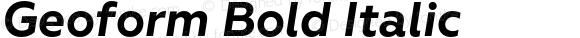 Geoform Bold Italic