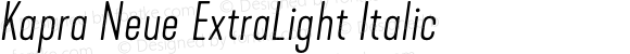 Kapra Neue ExtraLight Italic