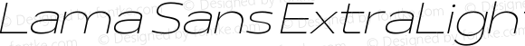 Lama Sans ExtraLight Expanded Italic