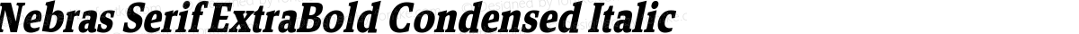 Nebras Serif ExtraBold Condensed Italic
