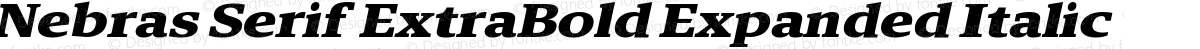 Nebras Serif ExtraBold Expanded Italic