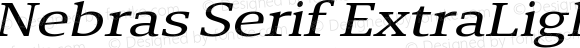 Nebras Serif ExtraLight Expanded Italic