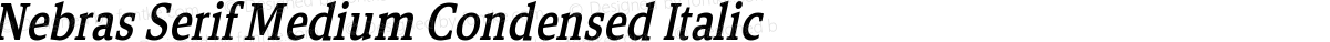 Nebras Serif Medium Condensed Italic
