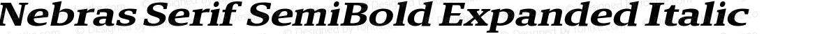 Nebras Serif SemiBold Expanded Italic