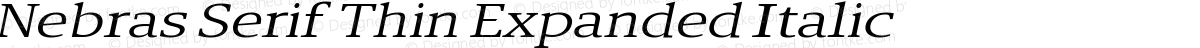 Nebras Serif Thin Expanded Italic