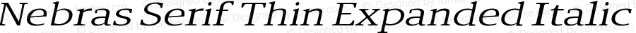 Nebras Serif Thin Expanded Italic