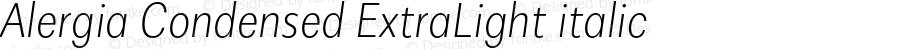 Alergia Condensed ExtraLight Italic