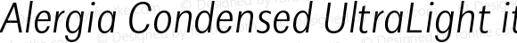 Alergia Condensed UltraLight italic