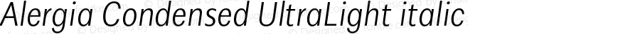 Alergia Condensed UltraLight italic