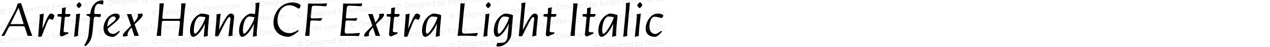 Artifex Hand CF Extra Light Italic