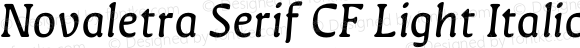 Novaletra Serif CF Light Italic