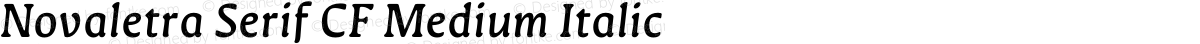 Novaletra Serif CF Medium Italic