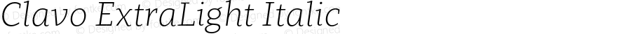 Clavo ExtraLight Italic