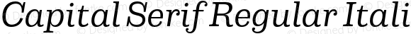 Capital Serif Regular Italic