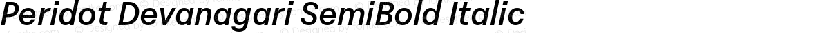 Peridot Devanagari SemiBold Italic