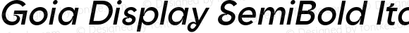 Goia Display SemiBold Italic