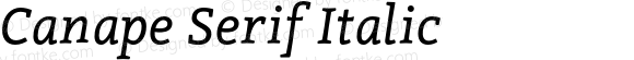 Canape Serif Italic