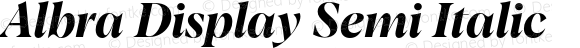 Albra Display Semi Italic