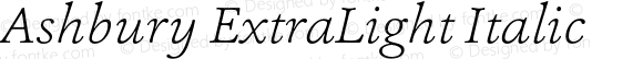 Ashbury ExtraLight Italic