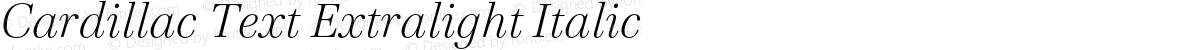 Cardillac Text Extralight Italic