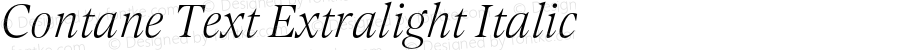 Contane Text Extralight Italic