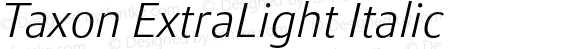 Taxon ExtraLight Italic