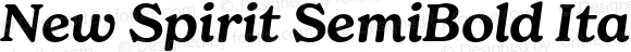 New Spirit SemiBold Italic