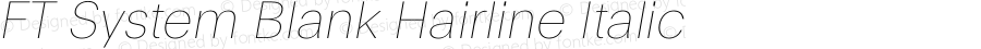 FT System Blank Hairline Italic