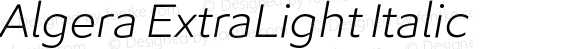 Algera ExtraLight Italic