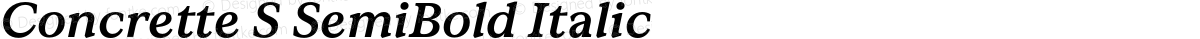 Concrette S SemiBold Italic