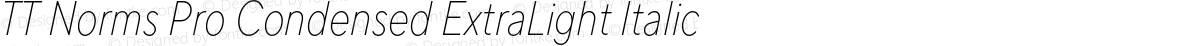 TT Norms Pro Condensed ExtraLight Italic