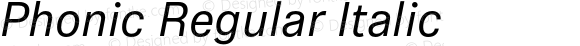 Phonic Regular Italic