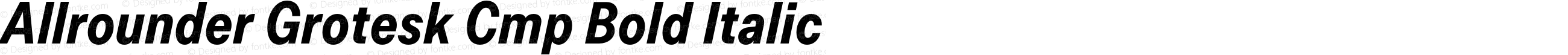 Allrounder Grotesk Cmp Bold Italic