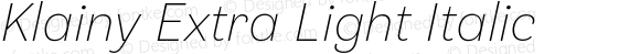Klainy Extra Light Italic