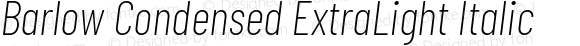 Barlow Condensed ExtraLight Italic