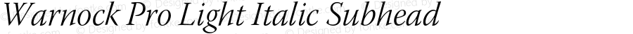 Warnock Pro Light Italic Subhead