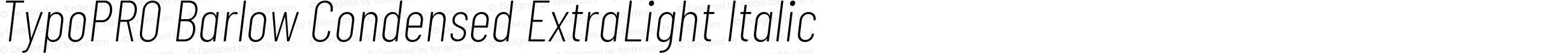 TypoPRO Barlow Condensed ExtraLight Italic