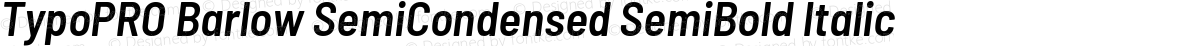 TypoPRO Barlow SemiCondensed SemiBold Italic