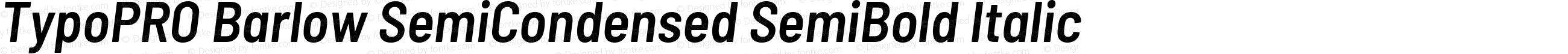 TypoPRO Barlow Semi Condensed SemiBold Italic