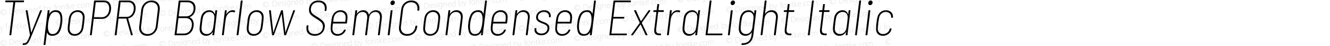 TypoPRO Barlow SemiCondensed ExtraLight Italic