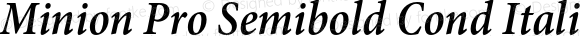 Minion Pro Semibold Cond Italic