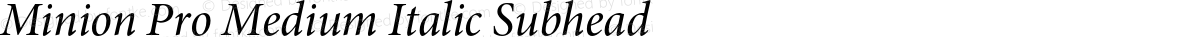 Minion Pro Medium Italic Subhead